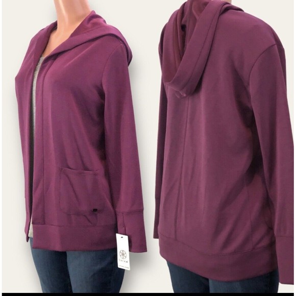 NEW GAIAM 💜Women Cardigan, Sweater Hoodie 2 PocketS - Picture 4 of 16